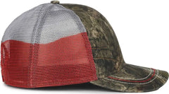OC Sports CWF-400M Adjustable Mesh Back Cap - Mossy Oak Country DNA Texas Flag - Mossy Oak / OSFM