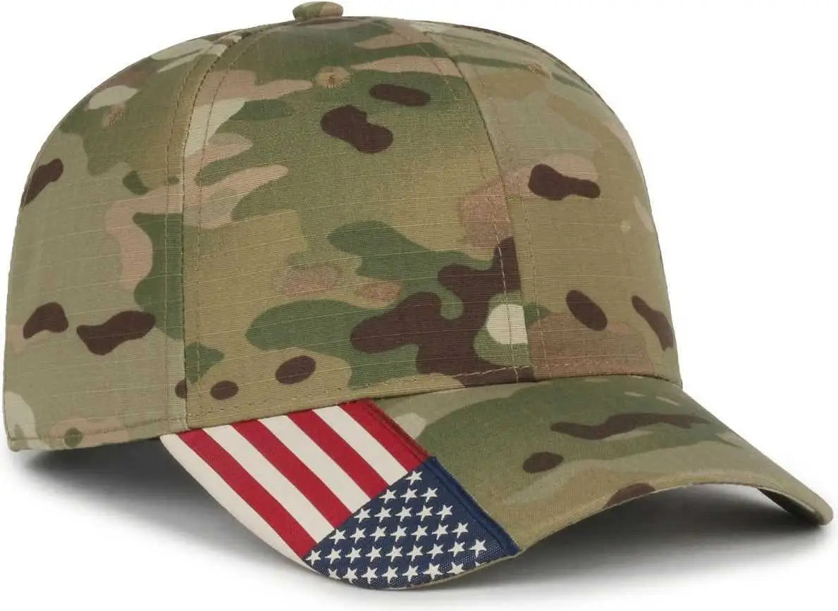 OC Sports CWF-405 Multicam Cap with Flag Visor Cap - Nyco Extreme Mulitcam Original Usa - Multicam / OSFM