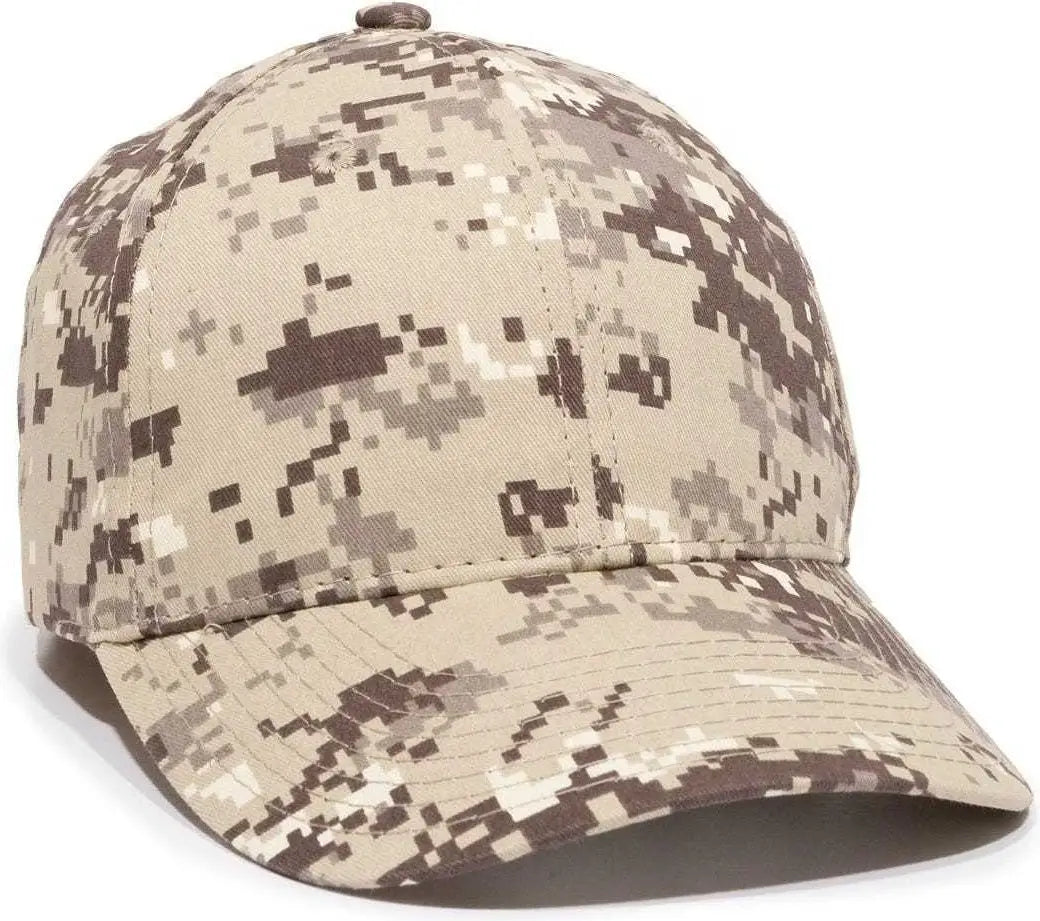OC Sports DC-610 Cotton Twill Digital Camo Cap - Khaki - Khaki / 6 7/8’’ - 7 1/2’’