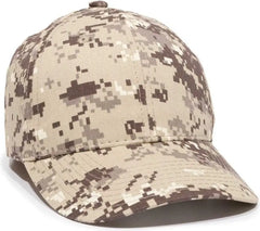 OC Sports DC-610 Cotton Twill Digital Camo Cap - Khaki - Khaki / 6 7/8’’ - 7 1/2’’