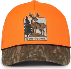 OC Sports DEER01 Deer Design Cap - Blaze Mossy Oak Bottomland - Blaze Mokky Oak / 6 7/8’’ - 7 1/2’’