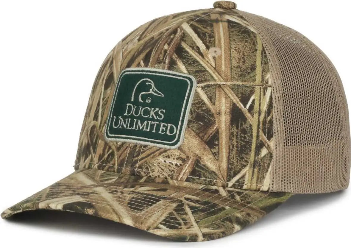 OC Sports DU70 Ducks Unlimited Caps - Mossy Oak Shadow Grass Blades Ducks Unlimited - Mossy Oak Brown / OSFM
