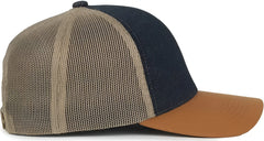 OC Sports FFA-DNM FFA Denim Trucker Cap - Dark Blue Khaki Brown - Brown / OSFM