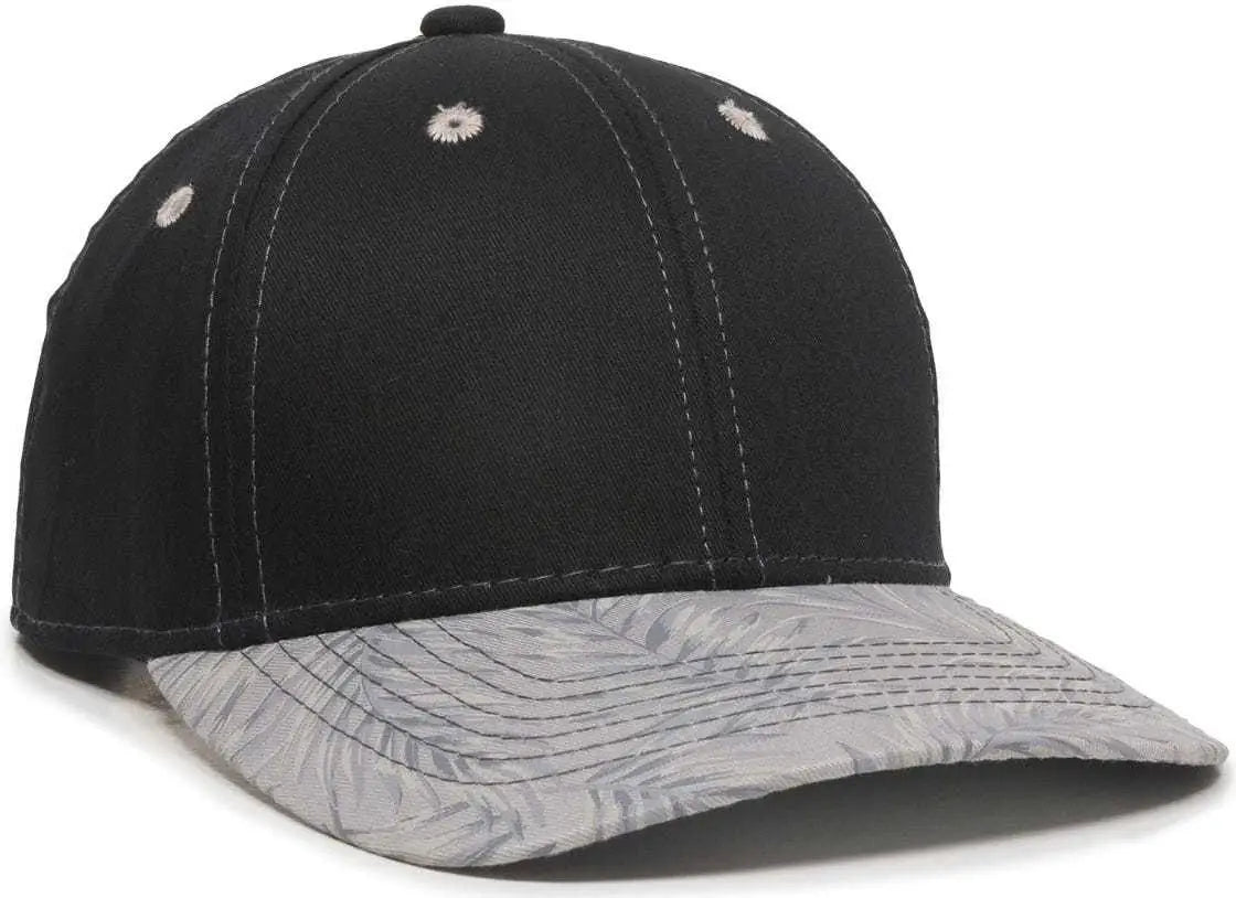OC Sports FLR-100 Adjustable Cap - Black Light Grey Tropical - Black Light Gray / 6 7/8’’ - 7 1/2’’