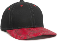 OC Sports FLR-100 Adjustable Cap - Black Red Tropical - Black Red / 6 7/8’’ - 7 1/2’’