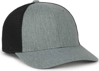 OC Sports FLX672M OCflx Adjustable Sweatband Cap - Heathered Gray Black - Black / OSFM