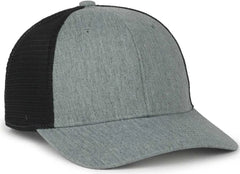 OC Sports FLX672M OCflx Adjustable Sweatband Cap - Heathered Gray Black - Black / OSFM