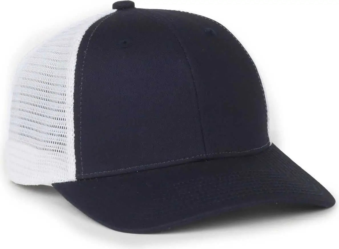 OC Sports FLX672M OCflx Adjustable Sweatband Cap - Navy White - White / OSFM