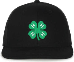 OC Sports FOUR019 4-H Youth Development Cap - Black - Black / 6 7/8’’ - 7 1/2’’