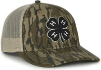 OC Sports FOUR020 4-H Youth Development Cap - Mossy Oak Original Bottomland Tan - Mossy Oak Tan / 6 7/8’’ - 7 1/2’’