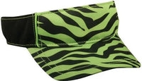 OC Sports FPV-100 Ladies Print Adjustable Visor - Lime Green Zebra Black - Lime / 6 7/8’’ - 7 1/2’’