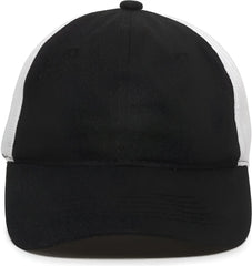 OC Sports FWT-130 Garment Wash Mesh Back Baseball Cap - Black White