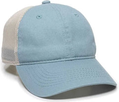 OC Sports FWT-130 Garment Wash Mesh Back Baseball Cap - Light Sage Putty - Olive Light Gray / 6 7/8’’ - 7 1/2’’