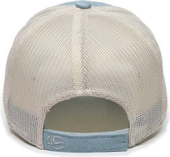 OC Sports FWT-130 Garment Wash Mesh Back Baseball Cap - Light Sage Putty - Olive Light Gray / 6 7/8’’ - 7 1/2’’