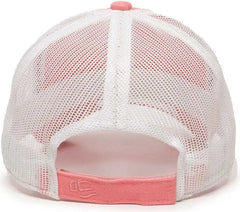 OC Sports FWT-130 Garment Wash Mesh Back Baseball Cap - Melon White - Pink White / 6 7/8’’ - 7 1/2’’