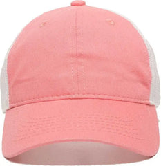 OC Sports FWT-130 Garment Wash Mesh Back Baseball Cap - Melon White - Pink White / 6 7/8’’ - 7 1/2’’