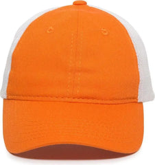 OC Sports FWT-130 Garment Wash Mesh Back Baseball Cap - Orange White