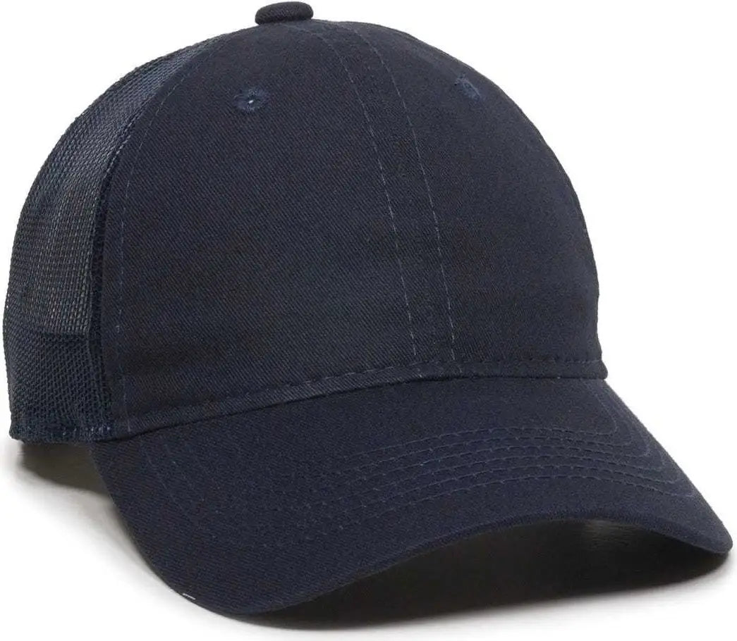 OC Sports FWT-130 Garment Wash Mesh Back Baseball Cap - True Navy - Navy / 6 7/8’’ - 7 1/2’’