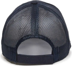 OC Sports FWT-130 Garment Wash Mesh Back Baseball Cap - True Navy - Navy / 6 7/8’’ - 7 1/2’’
