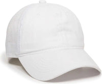 OC Sports FWT-130 Garment Wash Mesh Back Baseball Cap - White - White / 6 7/8’’ - 7 1/2’’