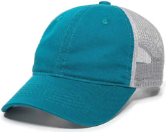 OC Sports FWT-130L Adjustable Mesh Back Cap - Aqua Light Grey - Aqua Light Gray / 6 7/8’’ - 7 1/2’’