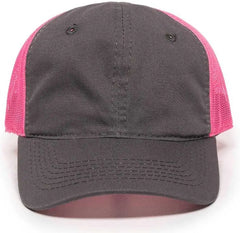 OC Sports FWT-130L Adjustable Mesh Back Cap - Charcoal Neon Pink - Dark Gray Pink / 6 7/8’’ - 7 1/2’’