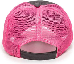 OC Sports FWT-130L Adjustable Mesh Back Cap - Charcoal Neon Pink - Dark Gray Pink / 6 7/8’’ - 7 1/2’’