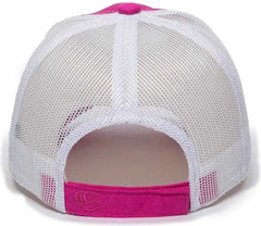 OC Sports FWT-130L Adjustable Mesh Back Cap - Fuchsia White - Fuchsia White / 6 7/8’’ - 7 1/2’’