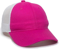 OC Sports FWT-130L Adjustable Mesh Back Cap - Fuchsia White - Fuchsia White / 6 7/8’’ - 7 1/2’’