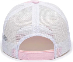 OC Sports FWT-130L Adjustable Mesh Back Cap - Pink White - Pink White / 6 7/8’’ - 7 1/2’’