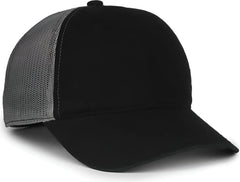 OC Sports FWT-130SB Garment Washed Snap Back Cap - Black Charcoal - Dark Gray / OSFM
