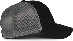OC Sports FWT-130SB Garment Washed Snap Back Cap - Black Charcoal - Dark Gray / OSFM