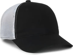 OC Sports FWT-130SB Garment Washed Snap Back Cap - Black White - White / OSFM