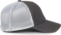 OC Sports FWT-130SB Garment Washed Snap Back Cap - Charcoal White - White / OSFM