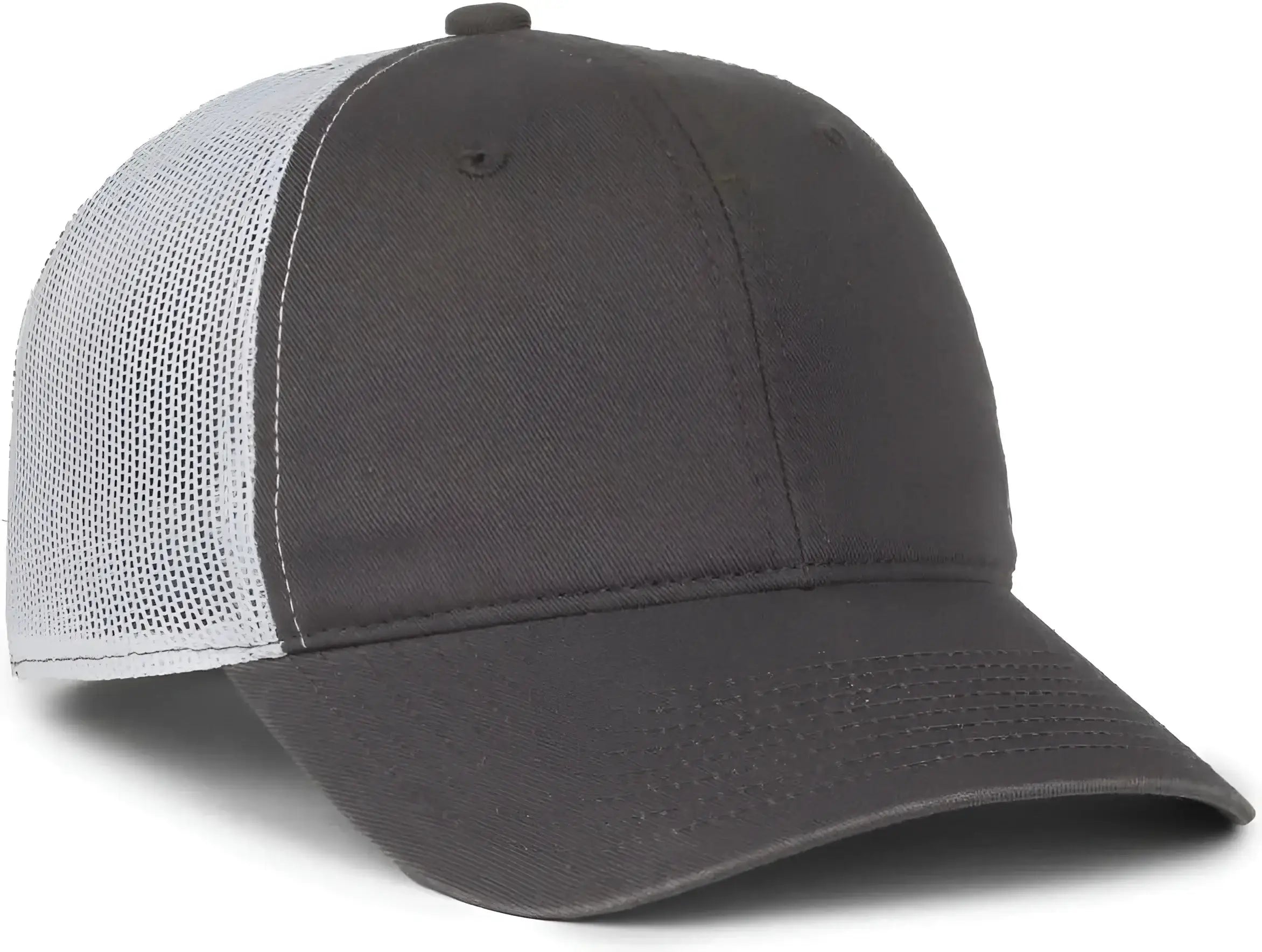 OC Sports FWT-130SB Garment Washed Snap Back Cap - Charcoal White - White / OSFM