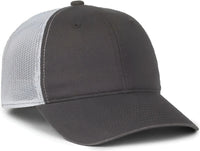 OC Sports FWT-130SB Garment Washed Snap Back Cap - Charcoal White - White / OSFM
