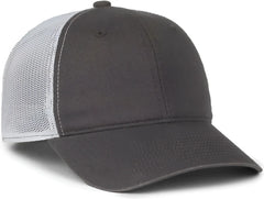 OC Sports FWT-130SB Garment Washed Snap Back Cap - Charcoal White - White / OSFM