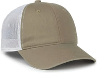 OC Sports FWT-130SB Garment Washed Snap Back Cap - Khaki White - White / OSFM