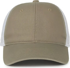 OC Sports FWT-130SB Garment Washed Snap Back Cap - Khaki White - White / OSFM