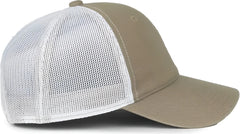 OC Sports FWT-130SB Garment Washed Snap Back Cap - Khaki White - White / OSFM