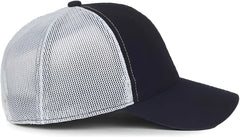 OC Sports FWT-130SB Garment Washed Snap Back Cap - Navy White - White / OSFM