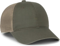 OC Sports FWT-130SB Garment Washed Snap Back Cap - Olive Khaki - Khaki / OSFM