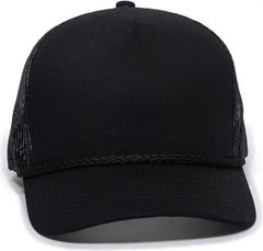 OC Sports GL-155 Adjustable Mesh Back Cap - Black - Black / 6 7/8’’ - 7 1/2’’