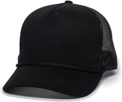 OC Sports GL-155 Adjustable Mesh Back Cap - Black - Black / 6 7/8’’ - 7 1/2’’