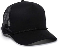 OC Sports GL-155 Adjustable Mesh Back Cap - Black - Black / 6 7/8’’ - 7 1/2’’