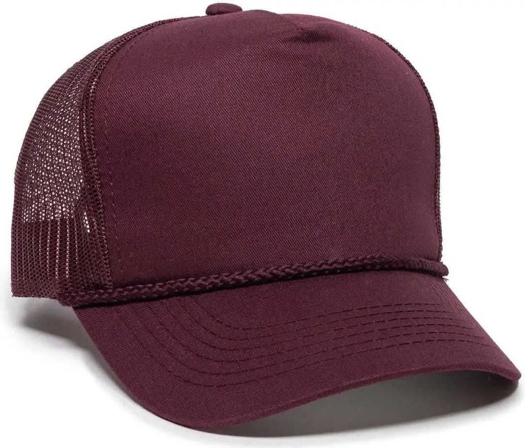 OC Sports GL-155 Adjustable Mesh Back Cap - Maroon - Maroon / 6 7/8’’ - 7 1/2’’