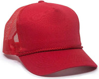OC Sports GL-155 Adjustable Mesh Back Cap - Red - Red / 6 7/8’’ - 7 1/2’’