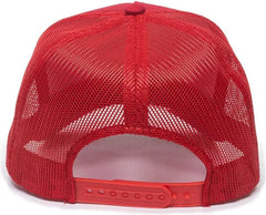 OC Sports GL-155 Adjustable Mesh Back Cap - Red - Red / 6 7/8’’ - 7 1/2’’