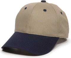 OC Sports GL-271 Team Adjustable Custom Baseball Cap - Khaki Navy - Khaki Navy / 6 7/8’’ - 7 1/2’’