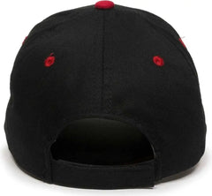 OC Sports GL-271 Team Adjustable Custom Baseball Caps - Black Red